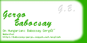 gergo babocsay business card
